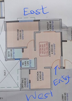 Floor Plan in 1 BHK Apartment at GK Aarcon, Punawale – for Sale