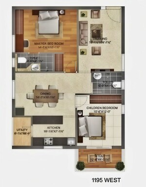 Floor Plan in 2 BHK Apartment at Risinia Trendilla, Bachupally – for Sale