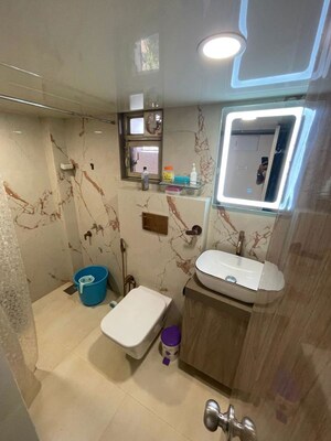 Bathroom in 1 BHK Apartment at Aakar Apartment, Malad East – for Rent