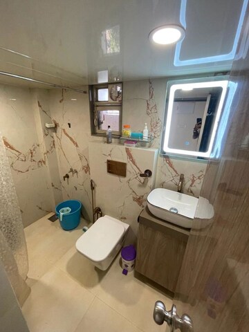Bathroom in 1 BHK Apartment at Aakar Apartment, Malad East – for Rent
