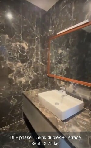 Attached Bathroom in 5 BHK Builder Floor at Dlf Phase I – for Rent