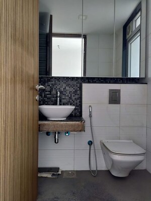 Bathroom in 3 BHK Apartment at Lodha Venezia, Parel – for Rent