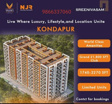 3 BHK Apartment – Exterior View View at Kondapur - for Sale