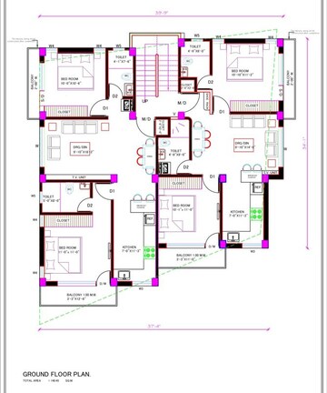 Floor Plan in 2 BHK Apartment at Bhattakufer – for Sale