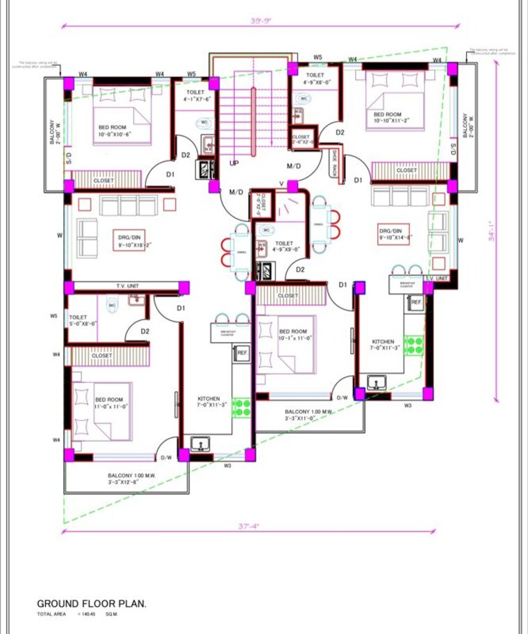 Floor Plan, bhattakufer 2 Bedroom 760 Sq.Ft. Apartment In Bhattakufer Shimla 10037604