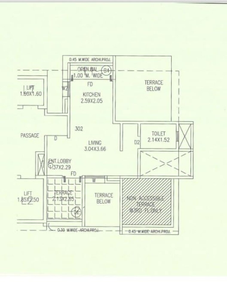 Floor Plan, ravetkar-sukhniwas 2 Bedroom 720 Sq.Ft. Apartment In Senapati Bapat Road Pune 9736114