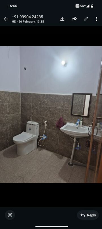 Bathroom in 1 RK Independent House at RWA Apartments, Sector 31 – for Rent