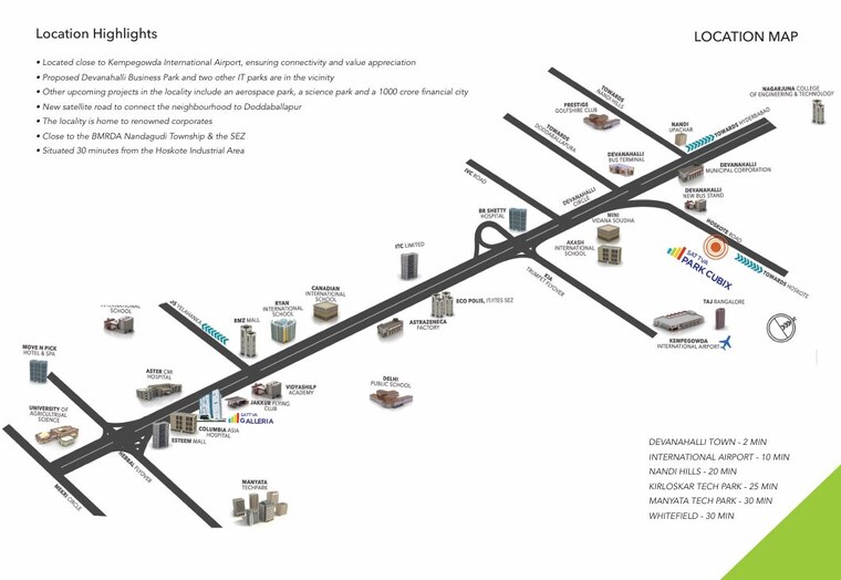 Map Location, salarpuria-sattva-park-cubix 2 Bedroom 1082 Sq.Ft. Apartment In Devanahalli Bangalore 10056056