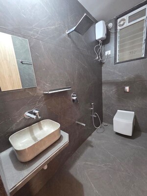 Bathroom in 3 BHK Apartment at Gami Asters, Ghansoli – for Rent
