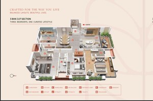Floor Plan in 3 BHK Apartment at Raintree Anahata, Fergusson College Road – for Sale