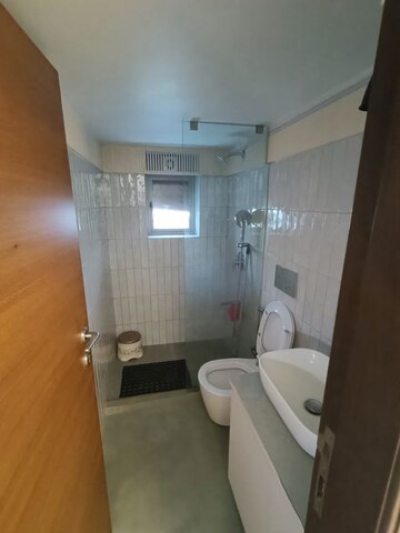 Bathroom in 3 BHK Apartment at Dharam Jyot CHS, Juhu – for Rent