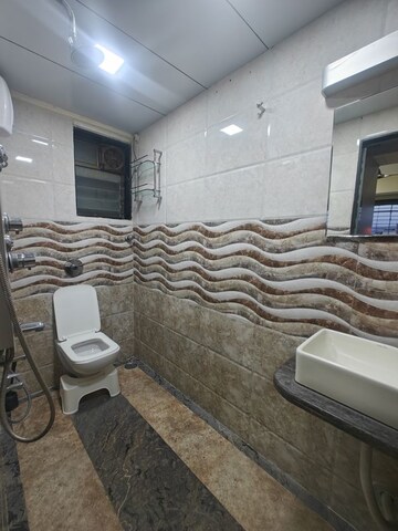 Bathroom in 3 BHK Apartment at Beverly Park, Nerul – for Rent