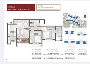 Floor Plan in 2 BHK Apartment at Eden Park At The Prestige City, Sarjapur Road – for Sale