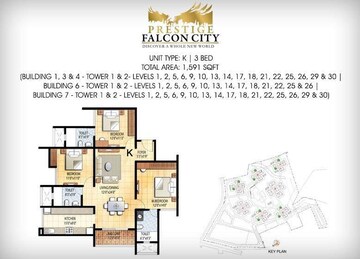 Master Plan in 3 BHK Apartment at Prestige Falcon City, Konanakunte – for Sale
