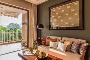 Living Room in 3 BHK Apartment at Bajaj Emerald, Andheri East – for Rent