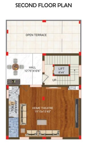 Floor Plan in 3 BHK Villa at Rameshwar Banda – for Sale