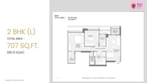 Floor Plan in 2 BHK Apartment at Birla Evam, Manjri Budruk – for Sale