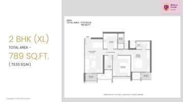 Floor Plan in 2 BHK Apartment at Birla Evam, Manjri Budruk – for Sale
