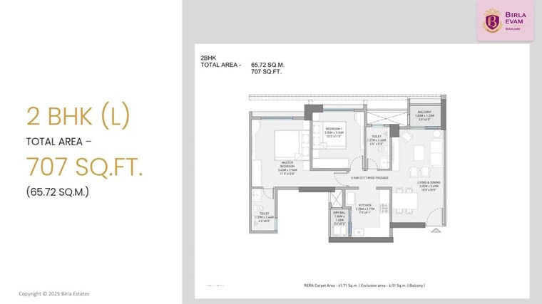 Floor Plan, birla-evam 3 Bedroom 936 Sq.Ft. Apartment In Manjri Budruk Pune 10058195