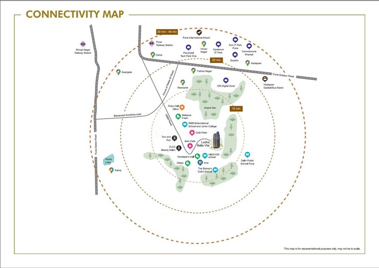 Map Location, lodha-bella-vita 3 Bedroom 1050 Sq.Ft. Apartment In Nibm Road Pune 10058257