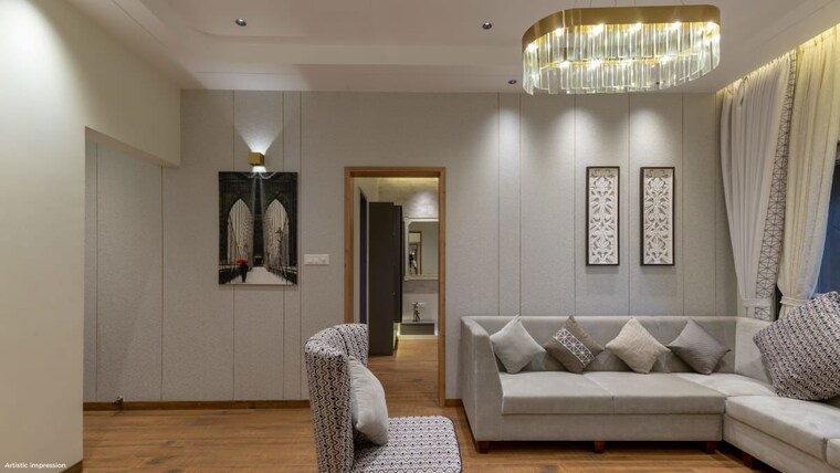 Living Room, unique-k-city 3 Bedroom 1381 Sq.Ft. Apartment In Keshav Nagar Pune 10058429