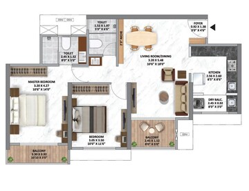 Floor Plan in 4 BHK Penthouse at Darumbre – for Sale
