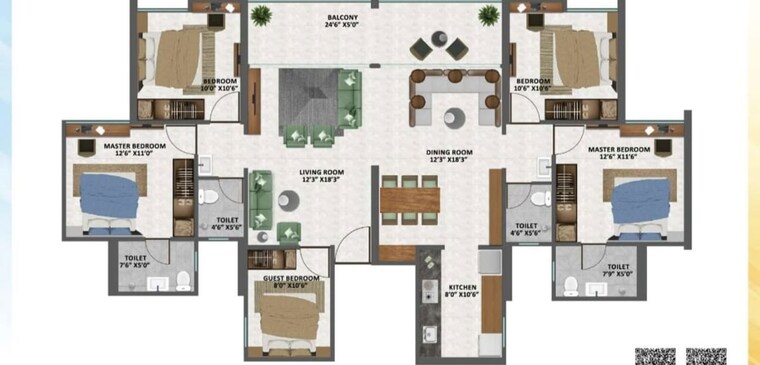 Floor Plan, kumar-primeview 2 Bedroom 749 Sq.Ft. Apartment In Hadapsar Pune 10059115