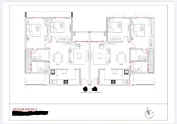 Floor Plan in 2 BHK Apartment at Puravankara Purva Zenium, Hosahalli – for Sale