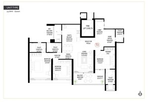 Floor Plan in 3 BHK Apartment at Goel Ganga Imperia, Nibm Annexe – for Sale