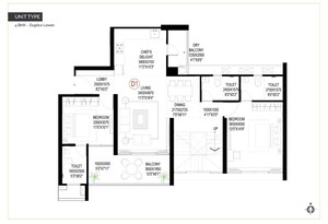 Floor Plan in 3 BHK Apartment at Goel Ganga Imperia, Nibm Annexe – for Sale