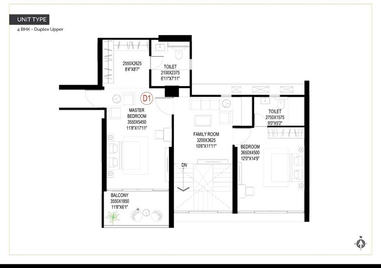 Floor Plan, goel-ganga-imperia 4 Bedroom 2170 Sq.Ft. Penthouse In Nibm Annexe Pune 10059677