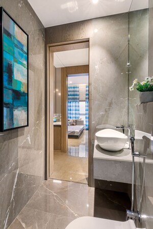 Bathroom in 4 BHK Apartment at Dosti Greenscape, Hadapsar – for Sale