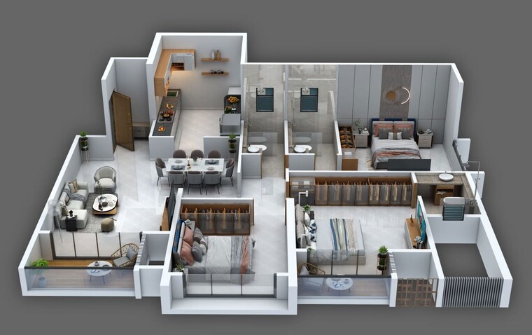 Floor Plan, vyom-avinea 3 Bedroom 1703 Sq.Ft. Apartment In Hadapsar Pune 10059949