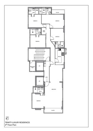 Floor Plan in 5 BHK Apartment at Khar West – for Rent