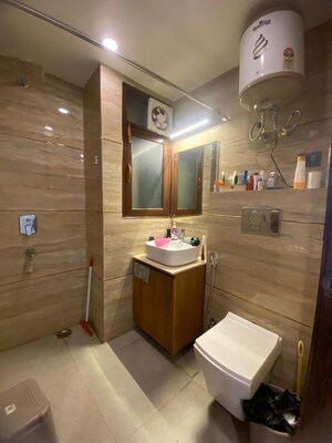 Bathroom in 3 BHK Builder Floor at Risland Sky Mansion, Chattarpur – for Rent