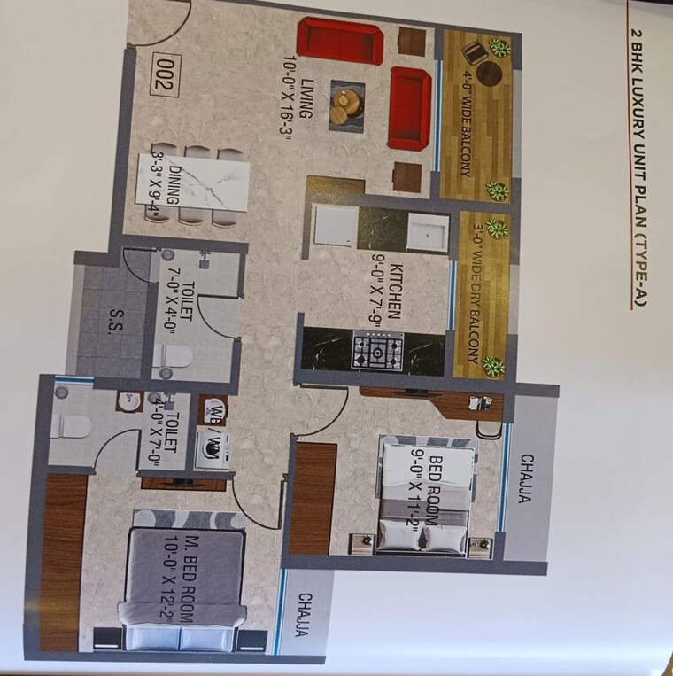 Floor Plan, arihant-aspire 2 Bedroom 650 Sq.Ft. Apartment In Palaspe Phata Navi Mumbai 10062026