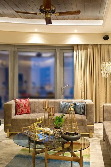 Living Room in 4 BHK Apartment at Lodha World Crest, Worli – for Rent