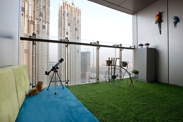 Staircase in 4 BHK Apartment at Lodha World Crest, Worli – for Rent