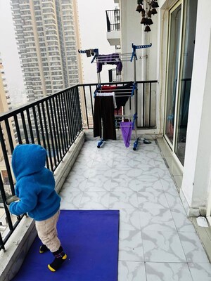 Balcony in 2 BHK Apartment at Panchsheel Greens II, Sector 16 Greater Noida – for Rent