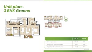 Floor Plan in 3 BHK Apartment at Mahindra Eden, Kanakapura Road – for Sale