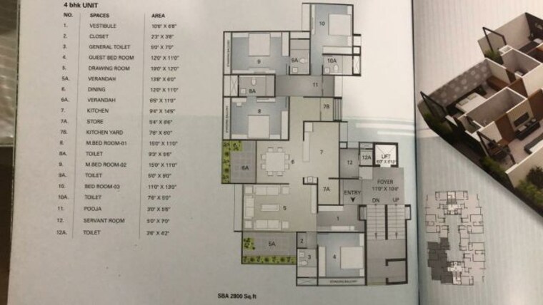 Floor Plan, aakriti-aster-jewel 4 Bedroom 2200 Sq.Ft. Apartment In Bawadia Kalan Bhopal 10063687
