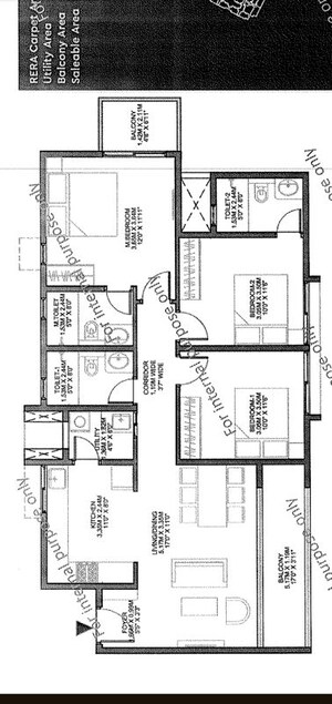 Floor Plan in 4 BHK Apartment at Godrej Park Retreat, Sarjapur Road – for Sale