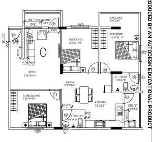 Floor Plan in 2 BHK Apartment at DS Max Sovereign, Kithiganur – for Sale