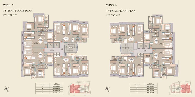Floor Plan, veena-solace 2 Bedroom 831 Sq.Ft. Apartment In Santacruz West Mumbai 9176223