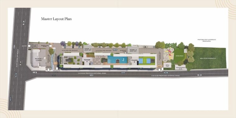 Master Plan, jhamtani-ace-abundance 3 Bedroom 1300 Sq.Ft. Apartment In Mundhwa Pune 10065777