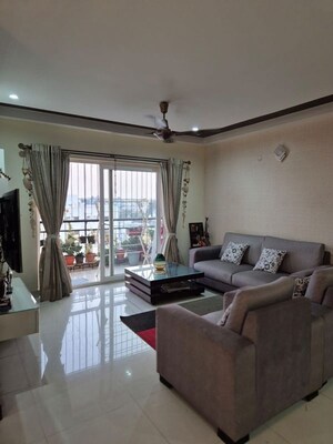 Living Room in 3 BHK Apartment at Plama Heights, Hennur – for Rent