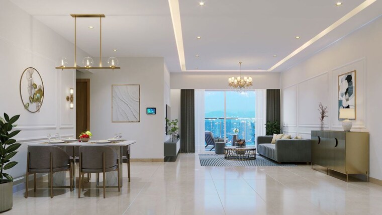 Living Room, marunji 3 Bedroom 963 Sq.Ft. Apartment In Marunji Pune 10066177