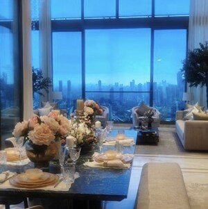 Living Room in 4 BHK Apartment at Oberoi Three Sixty West, Century Bazar – for Rent