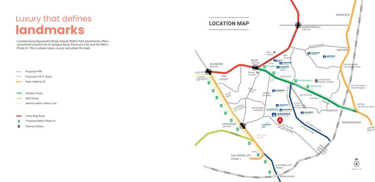 Map Location, adarsh-welkin-park 2.5 Bedroom 1422 Sq.Ft. Apartment In Sarjapur Road Bangalore 10066644