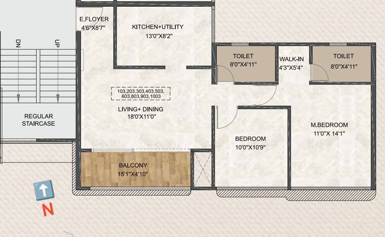 Floor Plan, bavdhan 2 Bedroom 856 Sq.Ft. Apartment In Bavdhan Pune 10066955